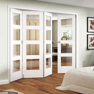 Puerta de acordeón de acero plegable de acero de estilo francés de lujo Superficie acabada insonorizada Método de apertura push y Pull - Product Image 2