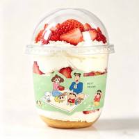 Gobelet à dessert transparent, durable, pour emballer des gâteaux à la mousse, couvercle en dôme de luxe, fabricant direct