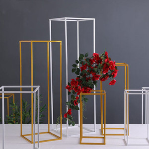 New 4pcs Modern Tall Metal Wedding Flower <b>Stand</b> <b>Vase</b> Set with Durable Golden Holder - Product Image 1