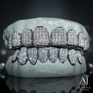 Grillz VVS Moissanite, Grillz Dentales Hip Hop, Cubiertas Dentales Personalizadas Chapadas en Oro para Hombres, Mujeres, Unisex - Product Image 1