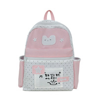 Tas Ransel Nilon Lucu Anti Air Kasual Bernapas Motif Kartun Anime Kapasitas Besar untuk Pelajar Wanita, Gaya Preppy Trendi Terbaru