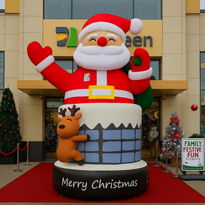 Grand modèle de Père Noël gonflable Décoration de Noël en plein air Statue gonflable personnalisée pour <span class=keywords><strong>les</strong></span> fêtes de rue Marché d'exposition - Product Image 1