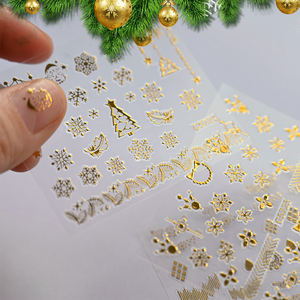Calcomanías 3D para decoración de uñas, calcomanías huecas doradas de lujo, diseños mixtos, pegatinas adhesivas de flores para decoración de uñas, 30 Uds. - Product Image 4