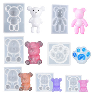 Molde de silicona con forma de oso sentado para hacer joyas DIY, herramientas de manualidades, suministros de adornos de réplica de forma irregular blanca - Product Image 4