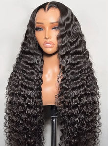 Parrucche ricci senza colla per capelli umani birmani all'ingrosso pizzo naturale trasparente parrucca riccia a onda cruda birmana - Product Image 5
