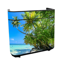 Mostrador de Recepción con Pantalla LED de Diseño 2026, Mesa Publicitaria Comercial con Pantalla LED y Ruedas
