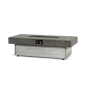 50000BTU Outdoor and Indoor Metal Gas <strong>Fire</strong> <strong>Pit</strong> Two Adjustable Heights <strong>Table</strong> Rectangle Propane <strong>Fire</strong> <strong>Pit</strong> Garden Parties - Product Image 4