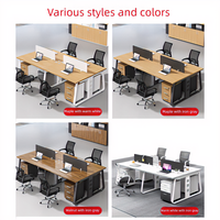 Poste de travail minimaliste et moderne pour bureau, avec cloison d'écran, combinaison bureau et chaise pour 4 à 6 personnes