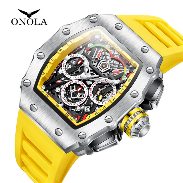 ONOLA 6827 Quartz Watch Sports Business Fashion Waterproof Chronograph Analog Men High Quality Men's  Hand Wrist Watches for Men