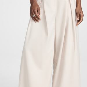 Pantalones anchos de lino con logotipo personalizado a la moda para mujer, pantalones ligeros de lino para mujer - Product Image 3