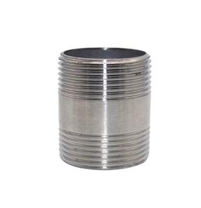 Roestvrijstalen Ss304 316 Pijpfittingen Dn25 1/2 ''Bspt Dubbele Draad Kop Gepolijst Mannelijke Schroefdraad Tepel - Product Image 6