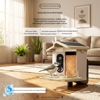 Mangeoire à oiseaux intelligente alimentée par l'IA avec caméra HD 4K, solaire sans fil, pour extérieur, avec identification automatique des espèces et détection de nourriture, pour jardin