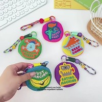 Mignon porte-clés anti-moustique portable été maille petit sac pendentif porte-monnaie tissé technique bébé pochette de rangement