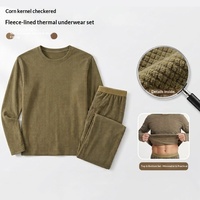 Ensemble de sous-vêtements thermiques sportifs d'hiver pour hommes en polaire, 100 % fibre de bambou, haut et pantalon de sport, couche de base pour le cyclisme