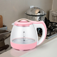 Vente en gros Offre Spéciale théière électrique moderne en verre de 1,2 L avec poignée conception de faisceau de transport extérieur en borosilicate transparent