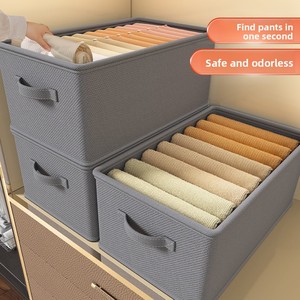 Tinh Khiết Màu Xám Hiện Đại Vải Lanh Vải Nhôm Gấp Hộp Lưu Trữ Không Có Divider Đa Chức Năng Ký Túc Xá Tổ Chức Quần Áo Quần 10-20l - Product Image 2