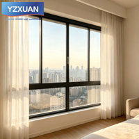 Ventana Corredera de Aleación de Aluminio Personalizada, Horizontal, con Doble Vidrio Aislante, Mosquitera, Insonorizada, Aislamiento Térmico, para Baño y Hotel