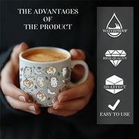 Patchs thermocollants personnalisés UV chats de dessin animé, durables et imperméables pour vêtements, tasses, mugs, fournitures de bureau et scolaires DIY