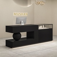 Comptoir de réception sur mesure pour boutique de vêtements féminins haut de gamme, style luxe léger, en MDF, minimaliste, moderne, multifonctionnel GUANKAI