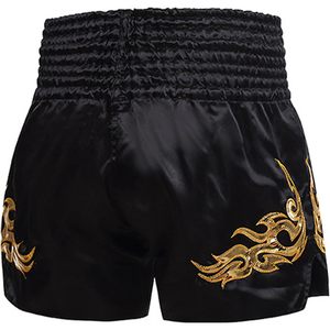 Pantalones Cortos de Muay Thai Anotherboxer, Negros con Bordado Dorado, de Secado Rápido, Unisex, para Entrenamiento y Combate - Product Image 2