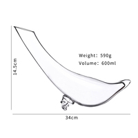 Vente directe d'usine, design créatif, aérateur à vin rouge en forme d'animal, verseur, carafe en verre transparent cristallin