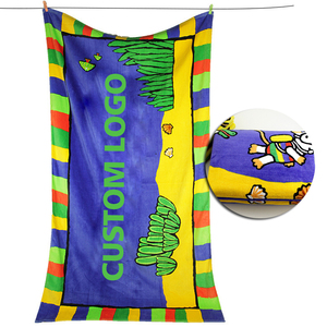 Serviette de plage promotionnelle personnalisée en microfibre 100 % coton de bonne qualité, imprimée numériquement, compressée et à séchage rapide - Product Image 2
