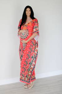 2024 nuevo vestido Maxi de algodón con tinte de corbata hecho a mano para mujeres Boho Kaftan Swim Cover-Up con fajas de cintura Natural vestidos casuales - Product Image 2