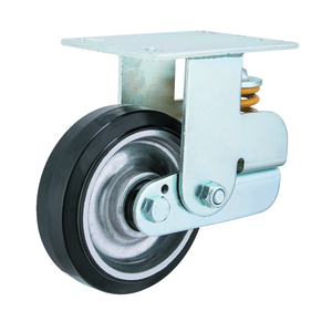 8 Zoll Heavy Duty Industrial <span class=keywords><strong>Single</strong></span> Spring Loaded Swivel <span class=keywords><strong>Caster</strong></span> Stoß dämpfung Aluminium kern Gummi rollen und Räder - Product Image 2