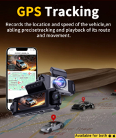 Caméra embarquée 4K pour voiture, 4 canaux, WiFi, 360° Fisheye, GPS, surveillance de stationnement 24h/24, capteur G, enregistrement en boucle, enregistreur vidéo, écran IPS 3,39 pouces