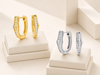 Boucles d'oreilles Huggie en argent sterling 925 vermeil avec zircon pavé, design élégant, pour femme, bijoux de mode, vente en gros