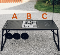 Kit de table de camping pliable en aluminium IGT avec étui de transport - Meubles d'extérieur portables pour pique-niques, voyages en camping-car et utilisation en extérieur