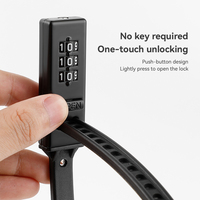 Nouvelle serrure à combinaison à 3 chiffres en alliage léger pliable pour casque de vélo électrique, serrure de sangle multifonctionnelle pour VTT et cyclisme en extérieur