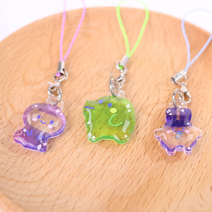 Tùy Chỉnh Hai Mặt UV In Epoxy Acrylic Điện Thoại Keychain Long Lanh Bột Nhựa Phim Hoạt Hình Phong Cách Điện Thoại Quyến Rũ Với Dây Đeo Đầy Màu Sắc - Product Image 2