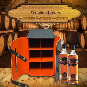 Boîte à vin Xinxin en cuir de haute qualité, portable, avec couvercle ouvrable, pour le stockage de boissons, vente en gros - Product Image 1