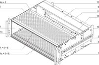 RDEKONO SNCF 3u 19 pouces châssis monté en rack/bloc d'alimentation châssis de carte sous-rack CPI blindé Subrack aluminium cnc boîtier OEM