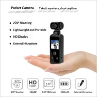 Nueva Cámara de Bolsillo Portátil con Rotación de 270°, Antivibración, 1080P HD, Pantalla IPS de 1.33 Pulgadas y Tarjeta TF para Deportes al Aire Libre y Ciclismo