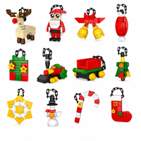 Mini-ornements de Noël EPT : Blocs de construction DIY, pendentifs à suspendre, ensemble de briques, décoration d'arbre de Noël, jouet, styles assortis, cadeau