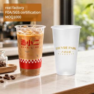 Gobelets jetables en plastique PP pour la restauration des navires de croisière, 16 oz, vente en gros, logo personnalisé, empilables, pour la restauration à bord, à emporter, Guangdong - Product Image 1