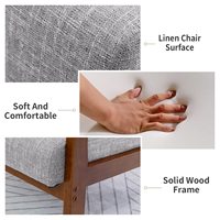 Fauteuil de salon moderne du milieu du siècle avec coussin en mousse haute densité et accoudoirs en bois – Idéal pour la lecture, le salon, la chambre et les loisirs à domicile