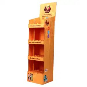 New Design Custom Pop Up Market Corrugated Paper Honey Product Display Stand For Retail Store