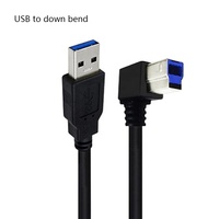 Kabel Data USB 3.0 Port Persegi, Kabel Tekuk Atas Bawah Kiri Kanan, Cocok untuk Koneksi Printer ke Komputer