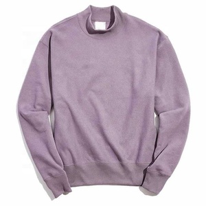 Felpa con Collo Alto di Alta Qualità, Oversize, <span class=keywords><strong>Viola</strong></span>, con Colletto a Costine, Pullover in Cotone per <span class=keywords><strong>Uomo</strong></span> - Product Image 4