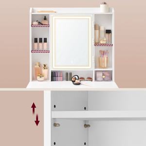 <span class=keywords><strong>VASAGLE</strong></span> Table de maquillage de luxe pour chambre à coucher avec miroir LED et 6 tiroirs - Product Image 6