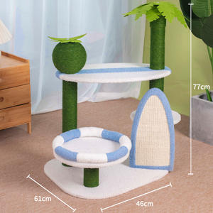 Commercio all'ingrosso della fabbrica albero di gatto spiaggia-a tema albero di cocco gatto condominio con Multi-livello posatoi e nido di gatto - Product Image 6