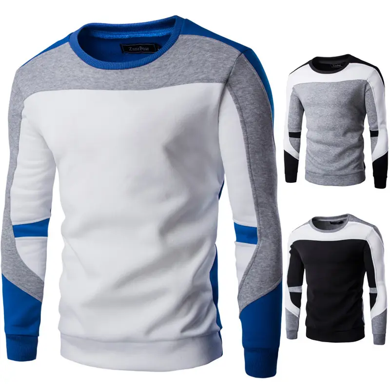 XS-3XL Nieuwe Heren Honkbalshirt Trui Verdikte Heren Ronde Hals Lange Mouw Splice Pullover Top Aanpasbaar