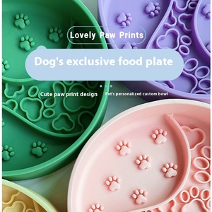 Özel silikon yalama Mat kase köpek katlanabilir silikon köpek kasesi kedi yavaş besleyici köpek yavaş besleyici kase - Product Image 4