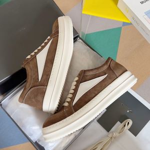 R0 High Quality Ricks Genuine Leather Lace-Up Comfort Low-<b>Top</b> Men's and Women's Flat Shoes Designer Owens Casual Walking Shoes - Product Image 3