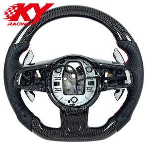 Volante de cuero con fibra de carbono apto para Jaguar F-TYPE R P300 P380 P450 SC S ZP XFR XK XKR-S Coupe XE XJ E-Pace F-Pace - Product Image 1
