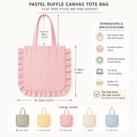 Sac fourre-tout en toile personnalisé à volants, motif lettres, souple, grande capacité, réutilisable, pour cadeau d'affaires ou usage quotidien