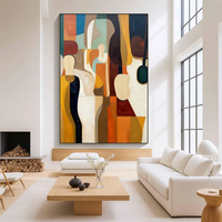 Peinture à l'huile réaliste sur toile, art mural moderne, cowboy western, peinte à la main, pour hommes et femmes, portraits décoratifs de couple